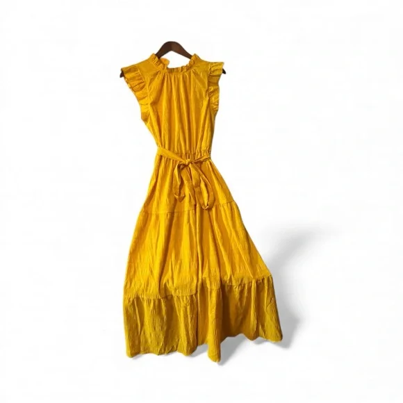 SHEIN Vibrant Yellow Maxi Long Dress Sleeveless Size Large - Picture 5 of 10